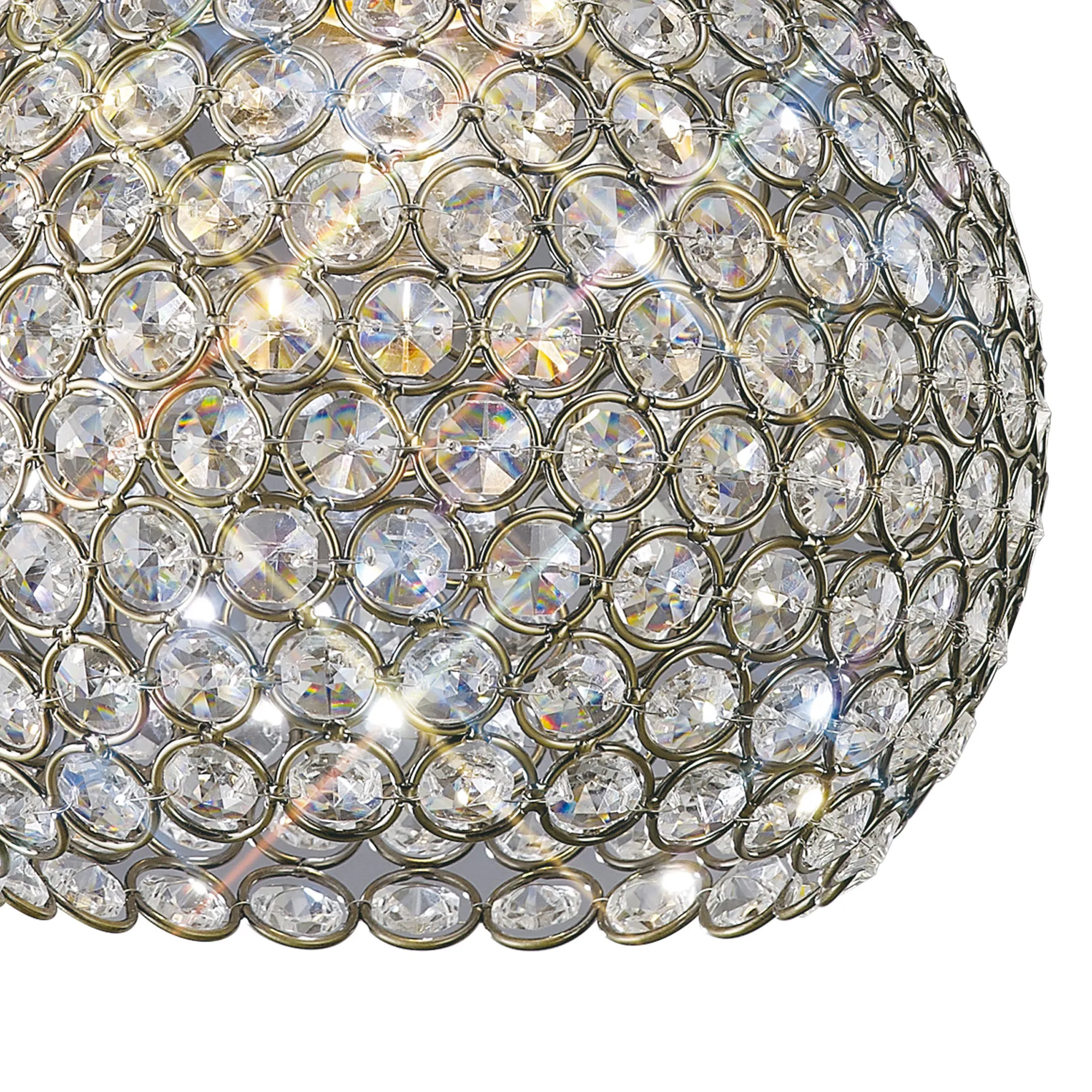 Kudo Crystal Ball Non-Electric SHADE ONLY Antique Brass IL60032  Diyas Kudo Antique Brass